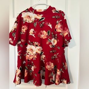 Shein Floral Mockneck